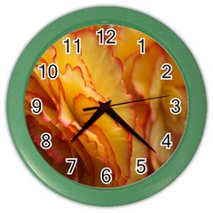 Flowers Leaves Leaf Floral Summer Color Wall Clock