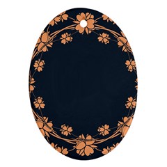 Floral Vintage Royal Frame Pattern Ornament (oval)