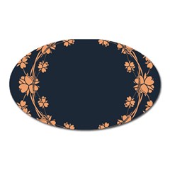 Floral Vintage Royal Frame Pattern Oval Magnet