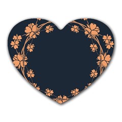 Floral Vintage Royal Frame Pattern Heart Mousepads