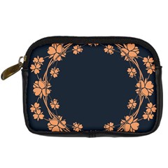 Floral Vintage Royal Frame Pattern Digital Camera Leather Case by Sudhe