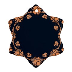 Floral Vintage Royal Frame Pattern Snowflake Ornament (two Sides)