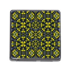 Fresh Clean Spring Flowers In Floral Wreaths Memory Card Reader (square 5 Slot) by pepitasart