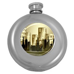 Architecture City House Round Hip Flask (5 Oz)