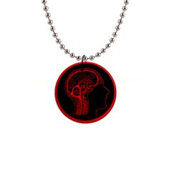 Artificial Intelligence Brain Think 1  Button Necklace