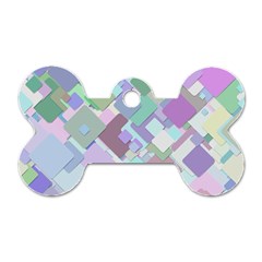 Colorful Background Multicolored Dog Tag Bone (two Sides)