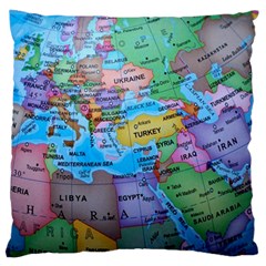 Globe World Map Maps Europe Large Cushion Case (one Side)