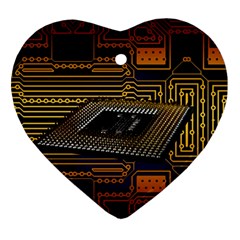 Processor Cpu Board Circuits Ornament (heart)