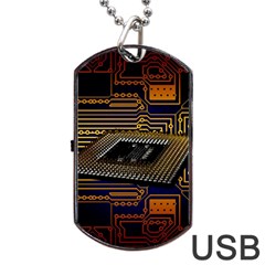 Processor Cpu Board Circuits Dog Tag Usb Flash (one Side) by Sudhe