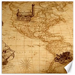 Map Discovery America Ship Train Canvas 20  X 20  by Sudhe