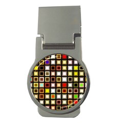Squares Colorful Texture Modern Art Money Clips (round) 