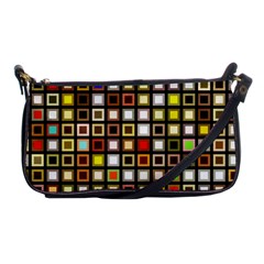 Squares Colorful Texture Modern Art Shoulder Clutch Bag by Sudhe