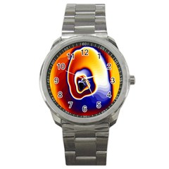 Fractal Art Paint Pattern Texture Sport Metal Watch