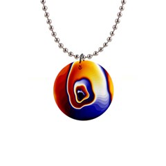 Fractal Art Paint Pattern Texture 1  Button Necklace