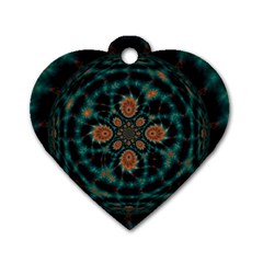 Abstract Digital Geometric Pattern Dog Tag Heart (two Sides)