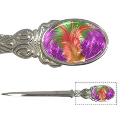 Fractal Purple Green Orange Yellow Letter Opener