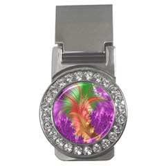 Fractal Purple Green Orange Yellow Money Clips (cz) 