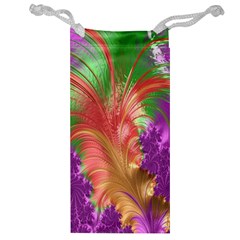 Fractal Purple Green Orange Yellow Jewelry Bag