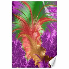 Fractal Purple Green Orange Yellow Canvas 24  X 36 