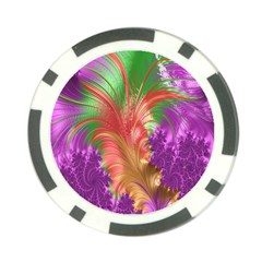 Fractal Purple Green Orange Yellow Poker Chip Card Guard