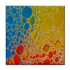 Bubbles Abstract Lights Yellow Tile Coasters