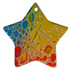 Bubbles Abstract Lights Yellow Ornament (star)