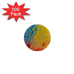 Bubbles Abstract Lights Yellow 1  Mini Magnets (100 Pack) 