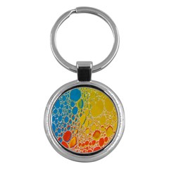 Bubbles Abstract Lights Yellow Key Chains (round) 