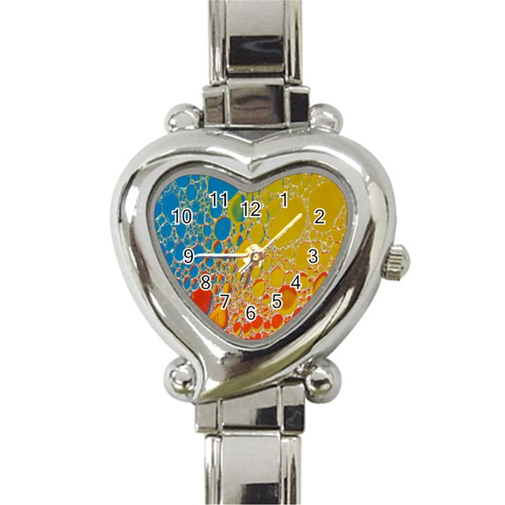 Bubbles Abstract Lights Yellow Heart Italian Charm Watch