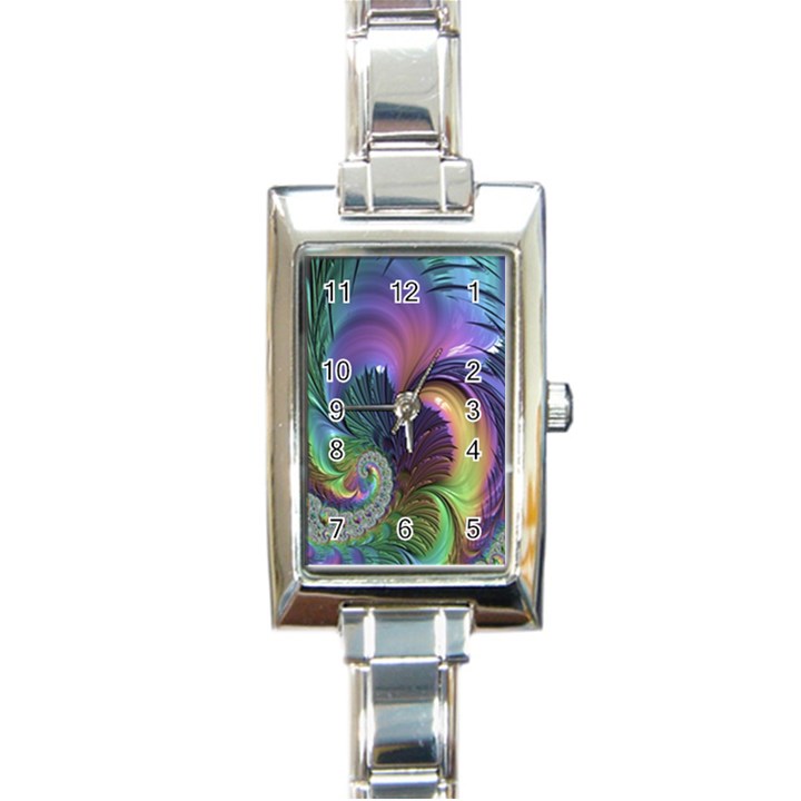 Fractal Artwork Art Swirl Vortex Rectangle Italian Charm Watch