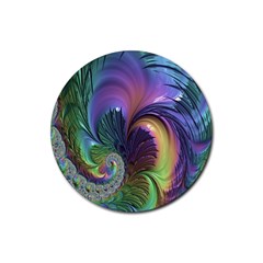 Fractal Artwork Art Swirl Vortex Rubber Coaster (round) 