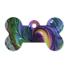 Fractal Artwork Art Swirl Vortex Dog Tag Bone (two Sides)