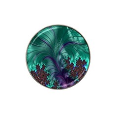 Fractal Turquoise Feather Swirl Hat Clip Ball Marker (10 Pack)