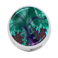 Fractal Turquoise Feather Swirl 4-port Usb Hub (two Sides) by Sudhe