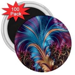 Fractal Art Artwork Psychedelic 3  Magnets (100 Pack)