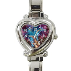 Fractal Art Artwork Psychedelic Heart Italian Charm Watch