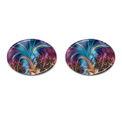 Fractal Art Artwork Psychedelic Cufflinks (oval)