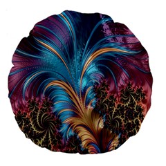 Fractal Art Artwork Psychedelic Large 18  Premium Flano Round Cushions by Sudhe