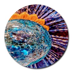 Multi Colored Glass Sphere Glass Round Mousepads by Sudhe