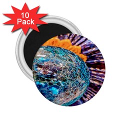 Multi Colored Glass Sphere Glass 2 25  Magnets (10 Pack) 