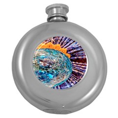Multi Colored Glass Sphere Glass Round Hip Flask (5 Oz)