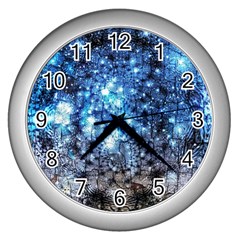 Abstract Fractal Magical Wall Clock (silver)