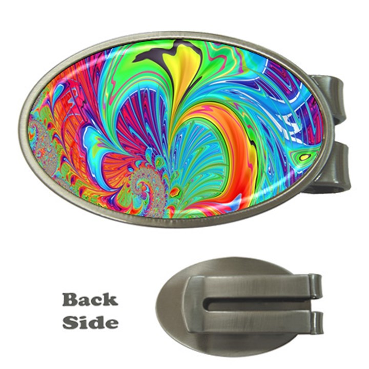 Fractal Art Psychedelic Fantasy Money Clips (Oval) 