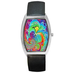 Fractal Art Psychedelic Fantasy Barrel Style Metal Watch