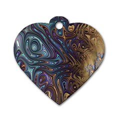 Fractal Art Artwork Globular Dog Tag Heart (two Sides)