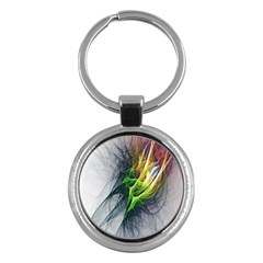 Fractal Art Paint Pattern Texture Key Chains (round) 