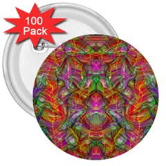 Background Psychedelic Colorful 3  Buttons (100 Pack) 