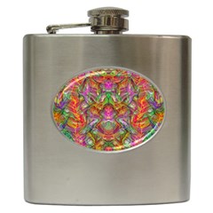 Background Psychedelic Colorful Hip Flask (6 Oz)