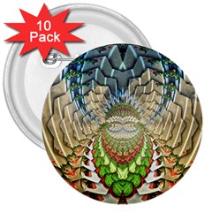 Abstract Fractal Magical 3  Buttons (10 Pack) 