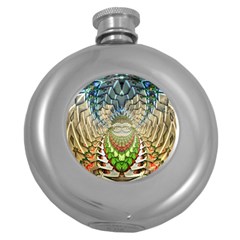 Abstract Fractal Magical Round Hip Flask (5 Oz)